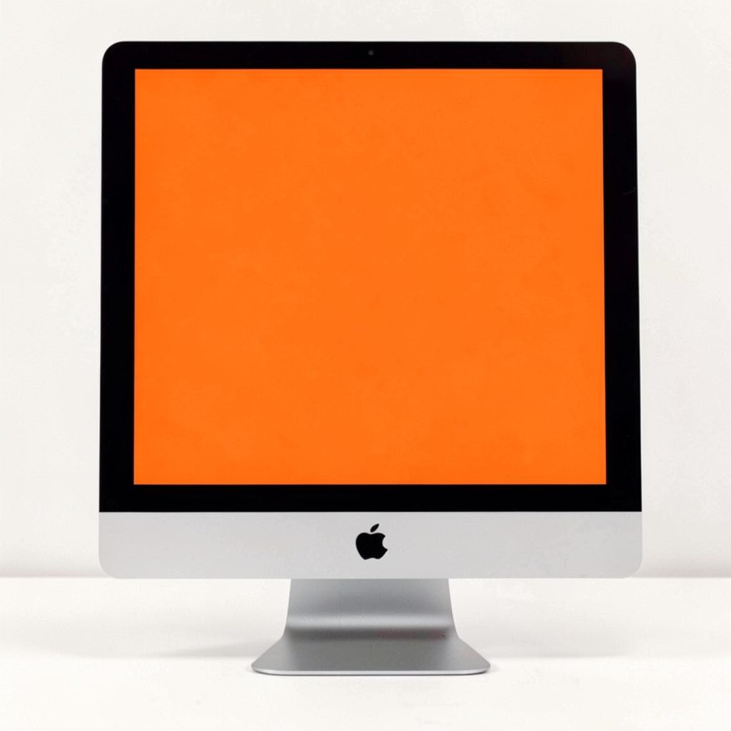 iMac desktop computer with a matte screen displaying a video editing interface, soft silver and white tones against a dark background