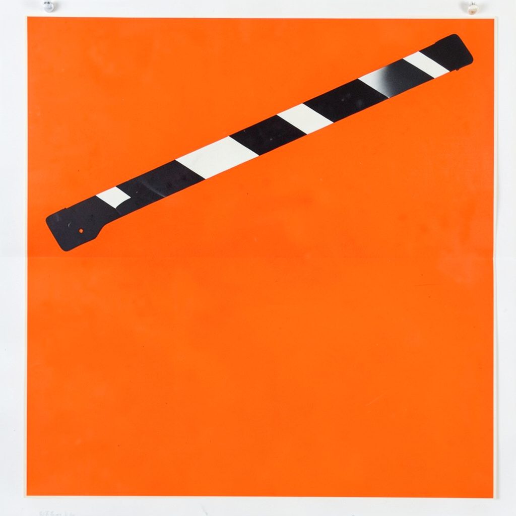 A dark matte gouache poster painting of a film clapperboard and editing timeline interface, deep charcoal and teal tones with warm amber highlights, moody cinematic atmosphere